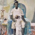 Lady in Chair with Child by Andrew Turner