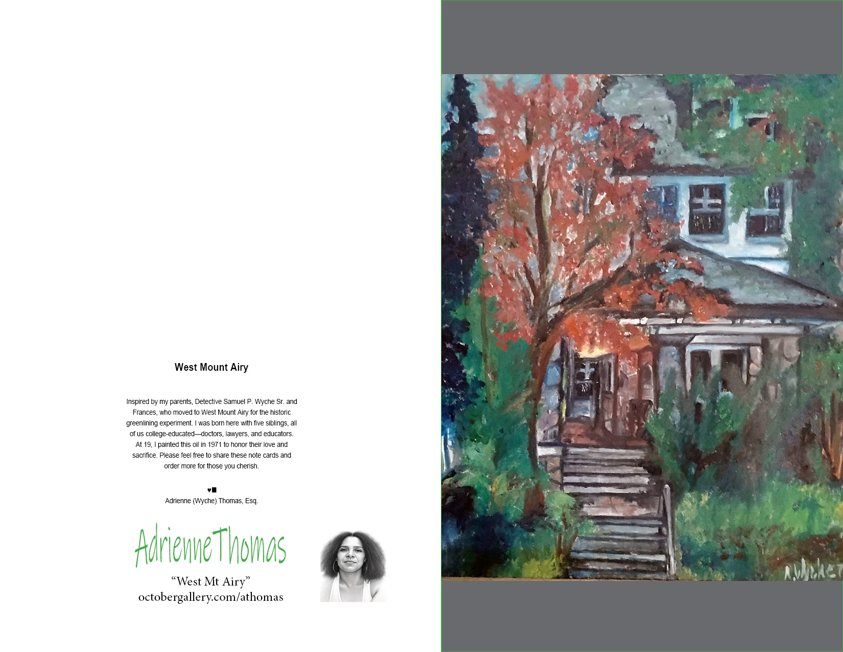 Note Cards - West Mt Airy by Adrienne Thomas