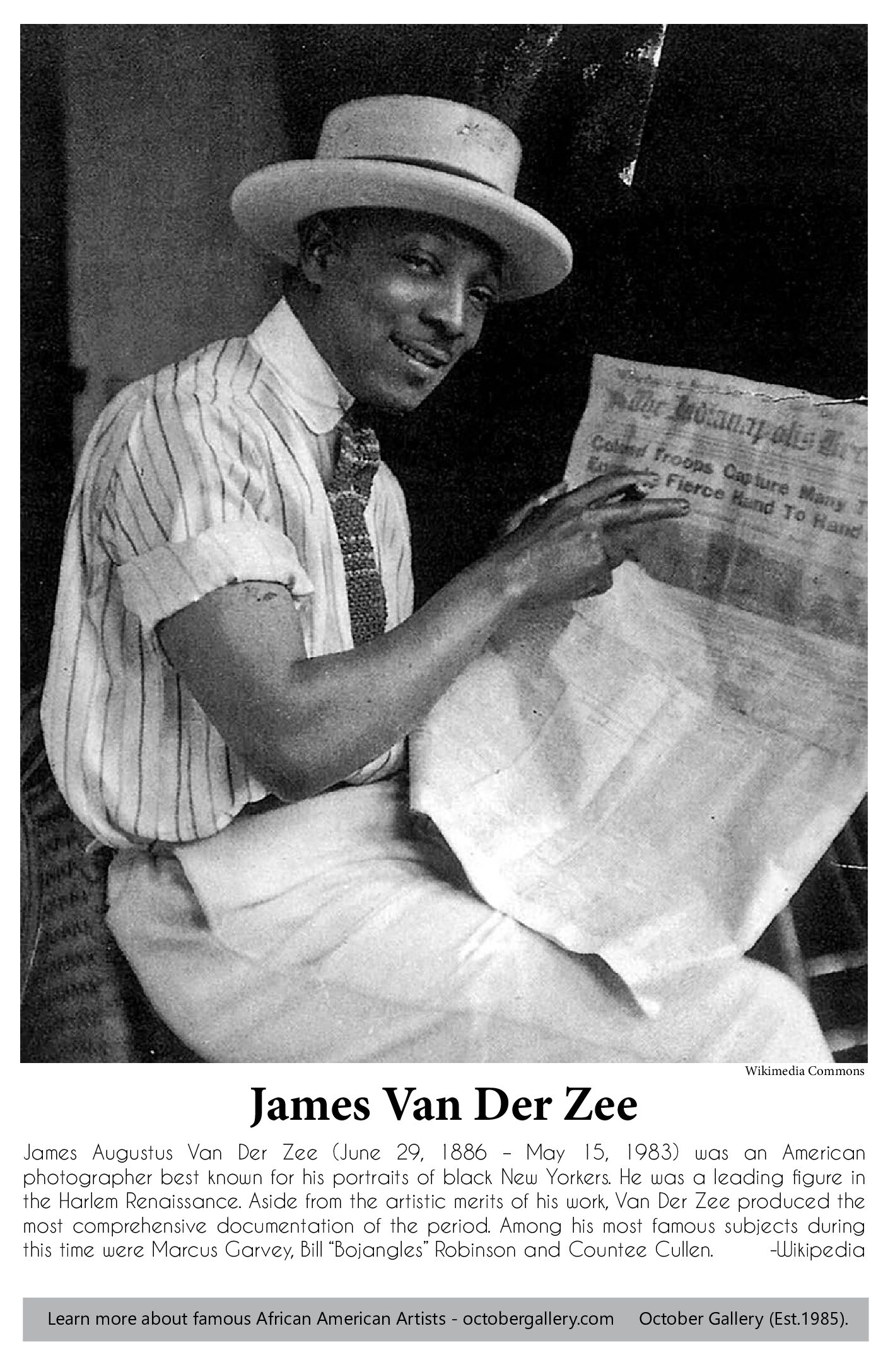 Make a Donation: James Van Der Zee 11" x 17"