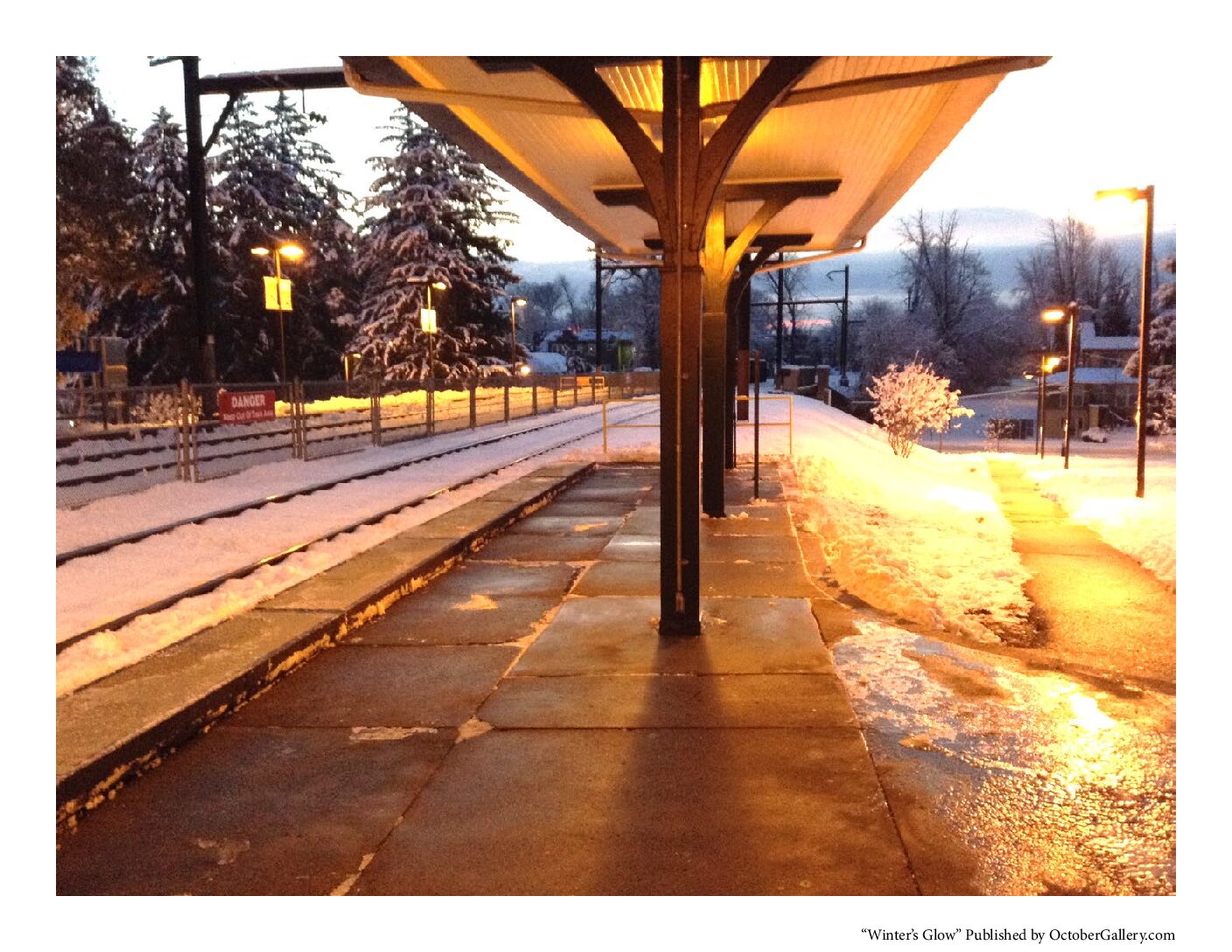 Make a Donation: Stenton Train Station-Winter's Glow 8.5" x 11"